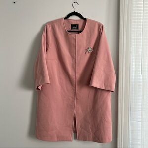 Pink Coat with Brooch